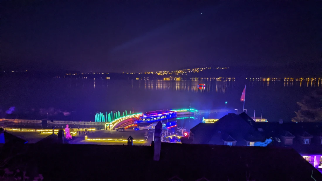 Blick auf den Hafen von Murten
