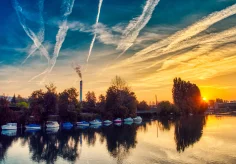 Schleuse Port am frühen Morgen