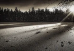 Morgenlicht am gefrorenen Etang de la Gruère