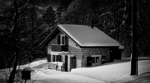 Wochenendhaus im Winter