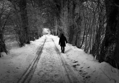 Hartgefrorene Strasse